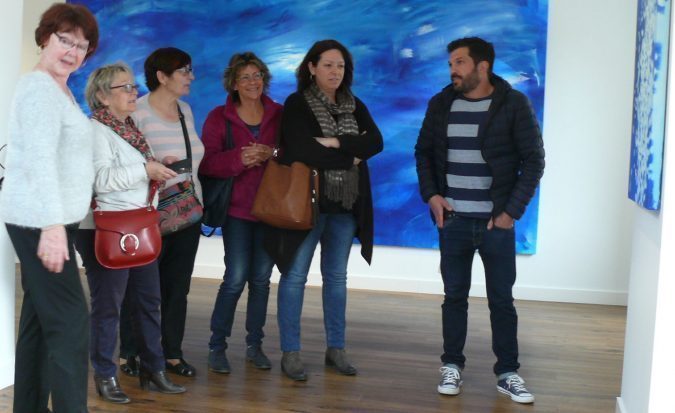 La très belle expostion de Mathieu Berthuel-Bonnes présentée des élèves peintres.