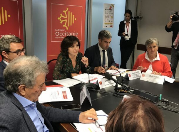 Lors de la conférence de presse à Toulouse