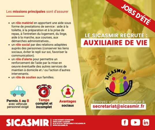 Le Sicasmir recrute pour l'été.