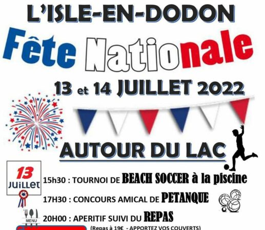 Deux jours de fête à L'Isle en Dodon les 13 et 14 juillet autour du lac.