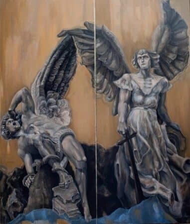 Grand cru cette année encore pour la 8ème édition du Salon International de peinture Art-Résilience, organisé par le Musée de Saint-Frajou(Andrea Aleksic, La bataille entre le Bien et le Mal, Serbie, 1er prix).