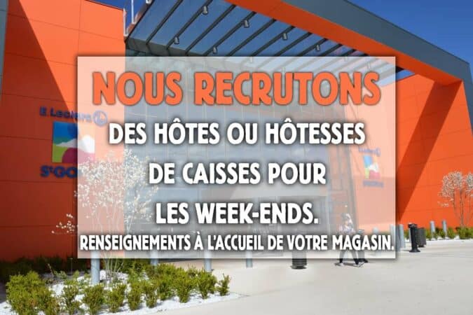 Offre d'emploi au Leclerc Saint Gopôle d'Estancarbon.