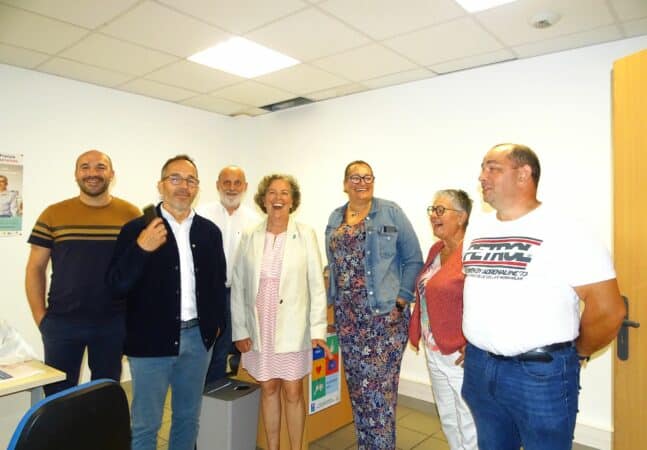 A la satisfaction générale, la permanence en présentiel de la MSA à France Service L'Isle en Dodon est opérationnelle. (de g à dr C. Lafforgue, E. Ducongé, M. Le Bolloch, L. D'Alguedier, M. Gasto Oustric, . Bergounan, S. Loumagne)