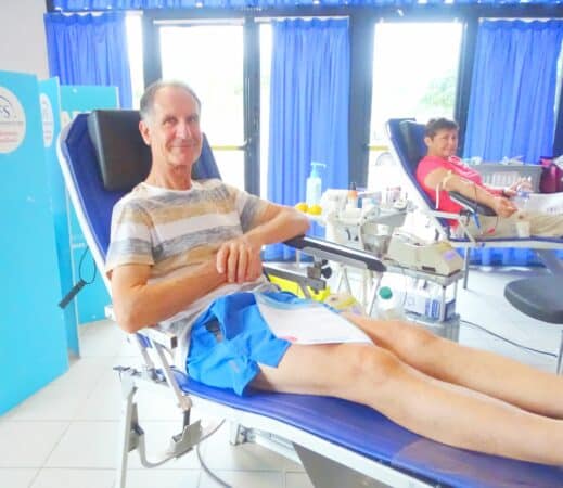 La collecte de sang à Boulogne sur Gesse. Patrick, Gersois, donneur bénévole depuis toujours.