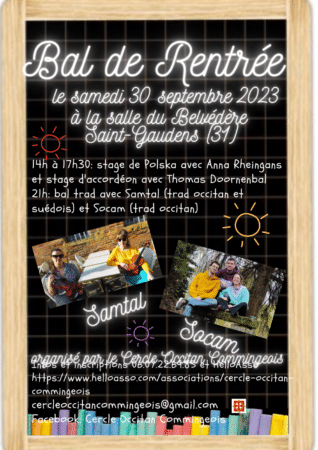 Danse traditionnelle et stages avec le Cercle Occitan Commingeois pour le bal de rentrée.