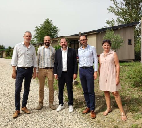 De gauche à droite : Paul-Marie Blanc, Hugo Sladden, Vincent Garel, Loïc Gojard et Micheline Lemarchand