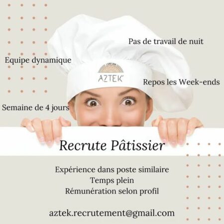 Un pâtissier est demandé à la chocolaterie Aztek.