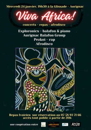 Repas et animations musicales pour tous sous le signe de l'Afrique, à la Glissade Moundo d'Aurignac.