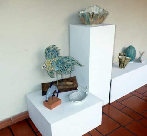 Lors d'une expo de l'atelier terre à Carbonne