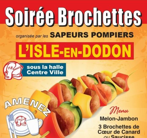 Une soirée gourmande et dansante à L'Isle en Dodon avec les Pompiers.