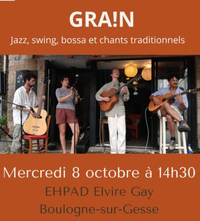 Le quatuor Grains distillera son répertoire jazz swing et bossa à l'Ehpad de Boulogne.