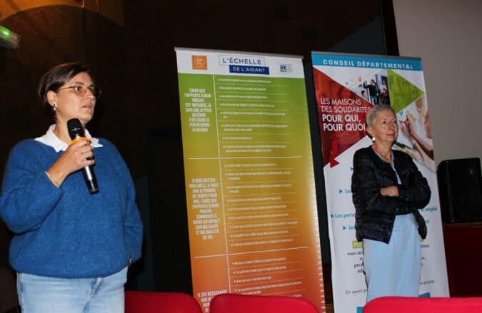 Une projection-débat qui met en lumière le rôle essentiel des aidants, qui ont besoin de soutiens financiers et psychologiques. (Marie Sant ARGIC ARRCO, Corinne Régnier Maison Solidarités CD St Gaudens).